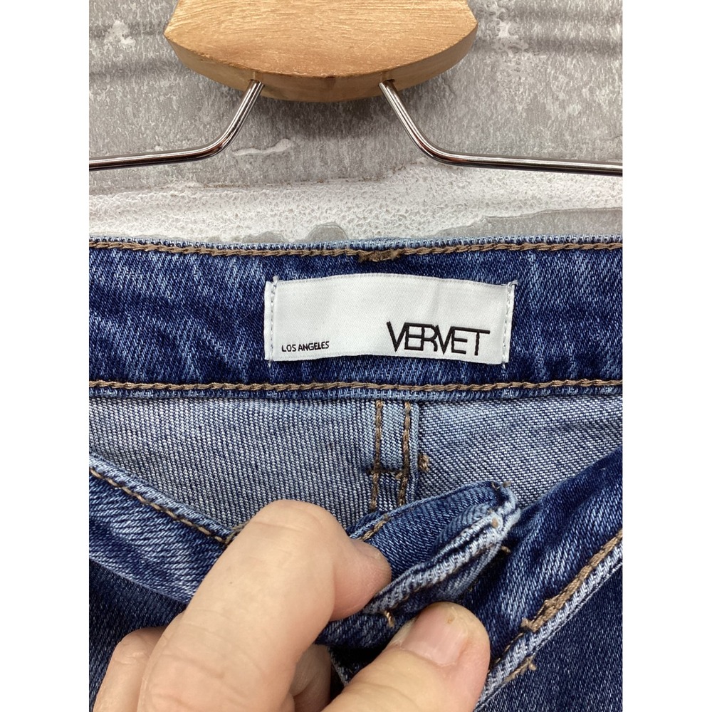 Vervet Los Angeles High Rise Straight Leg Jeans Blue Medium Wash Size 28 D2117 - Picture 3 of 5
